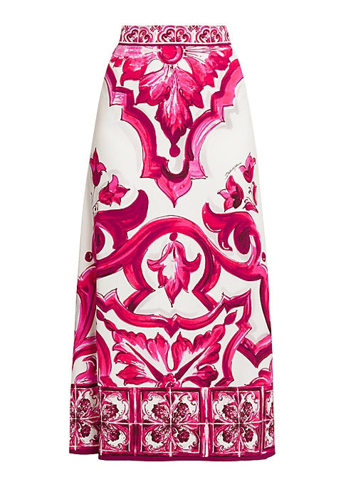 Elegant Print A-Line Skirt
