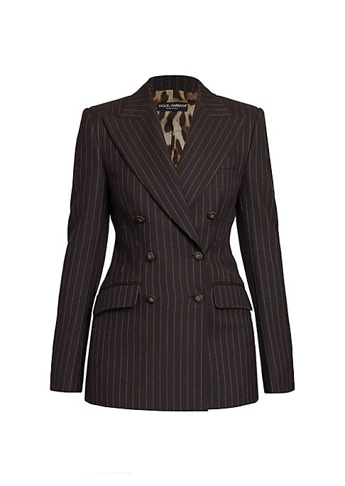 Chic Pinstripe Wool Blazer