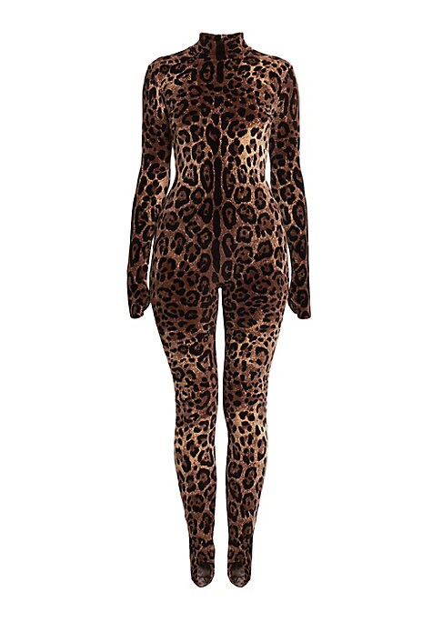 Leopard-Print Body-Con Jumpsuit