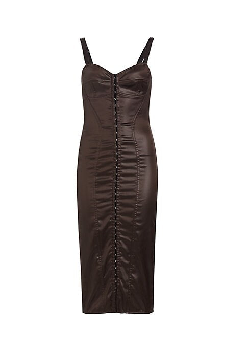 Sculpted Satin Midi Dress