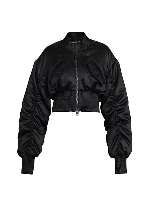 Chic Ruched Bomber Jacket