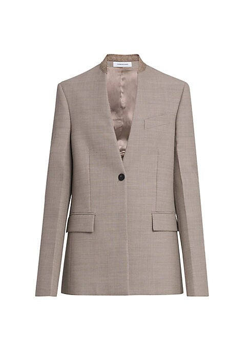 Chic Collarless Blazer