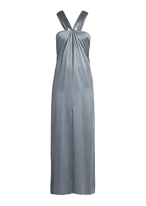 Elegant Silk Slit Dress
