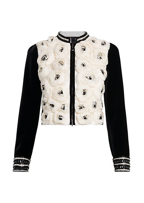 Silk Floral Embellished Jacket