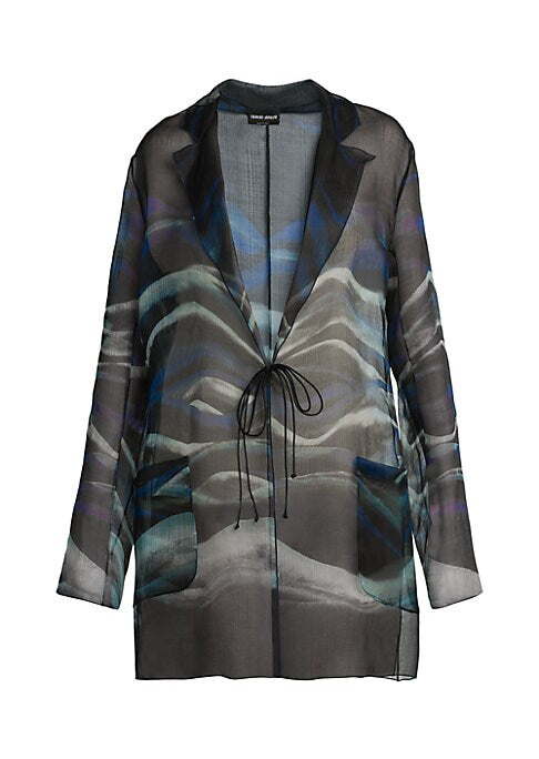 Abstract Tie-Front Jacket