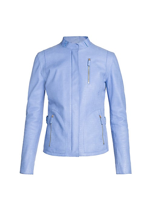 Sleek Leather Zip Jacket