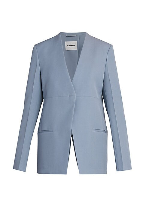 V-Neck Wool Blazer
