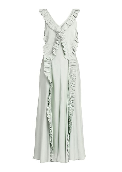 Frilled Twill Maxi Dress