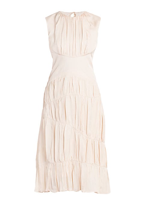 Tie-Back Pleated Dress