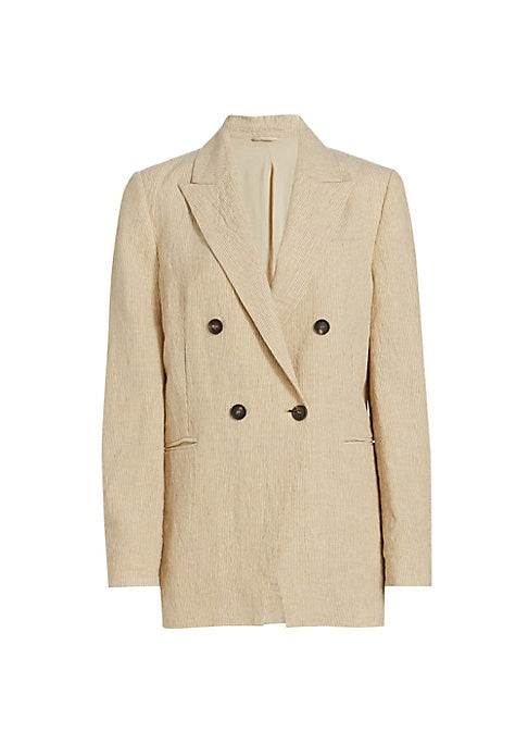 Chic Striped Linen Blazer