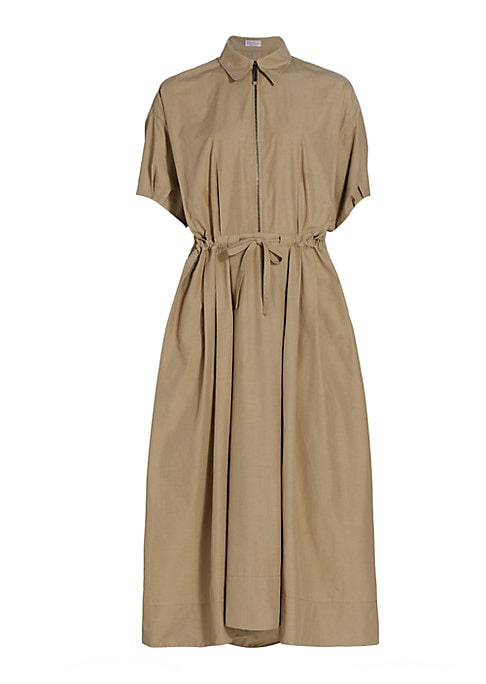 Chic Zip-Front Midi Dress