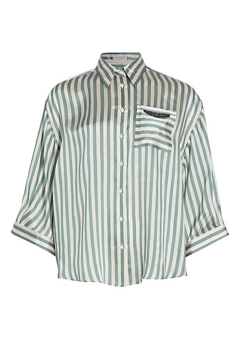 Sleek Stripe Silk Shirt