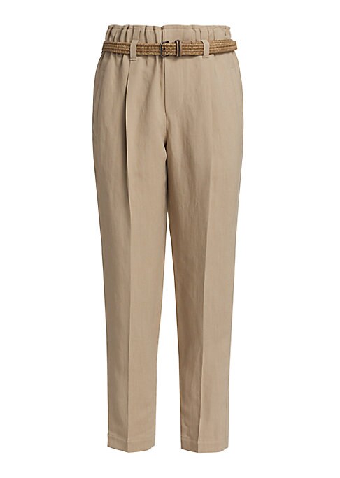 Beaded Belt Linen Pants
