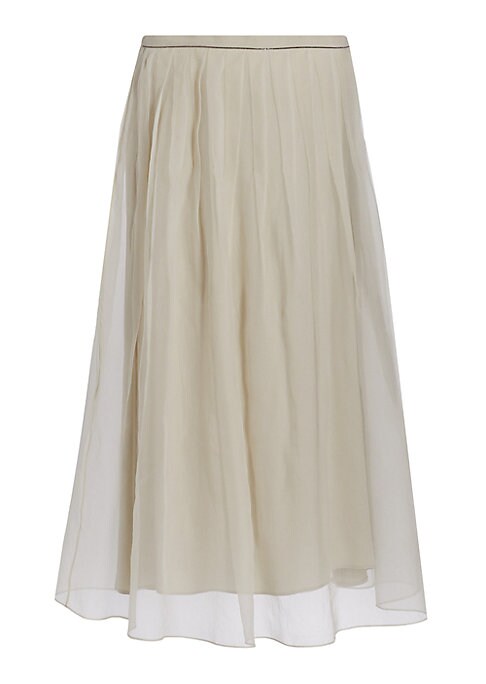 Silk Chiffon Pleated Skirt