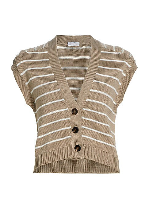 Stylish Sleeveless Stripe Vest