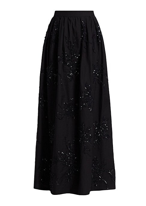 Botanical Sequin Maxi Skirt