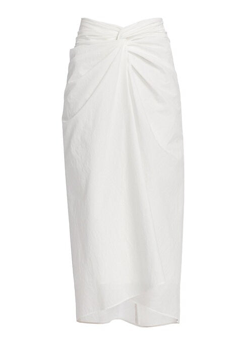 Twist-Front Midi Skirt