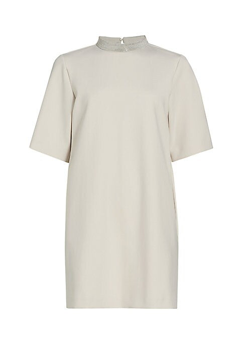 Beaded Scuba A-Line Dress