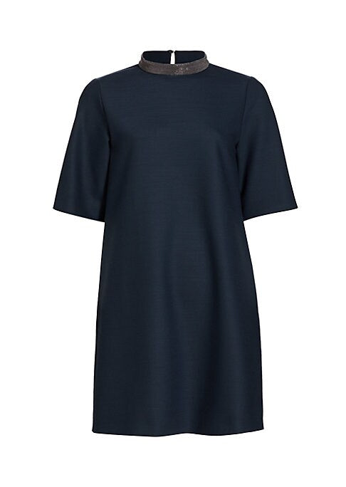 Bead-Enhanced A-Line Dress