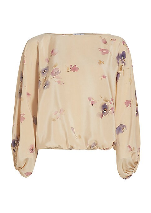 Floral Silk Boxy Blouse