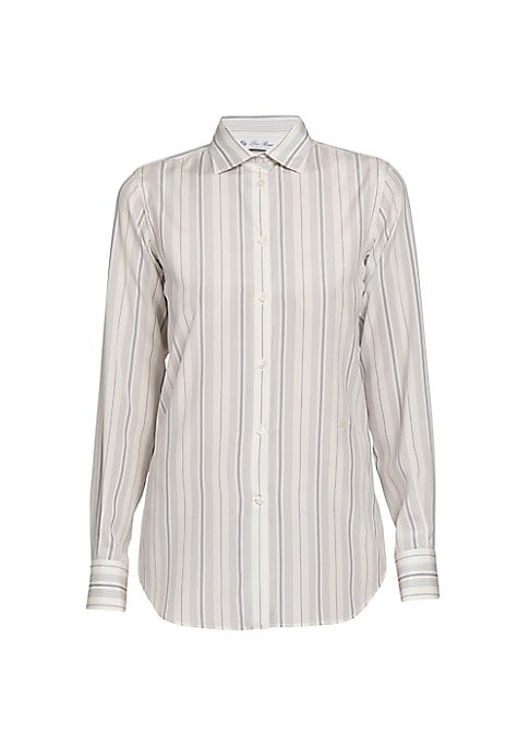 Luxury Striped Silk Blouse