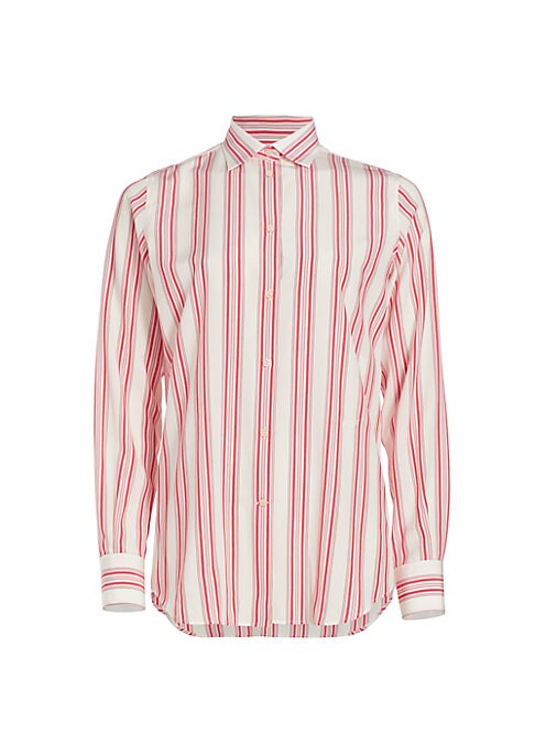 Elegant Stripe Silk Blouse