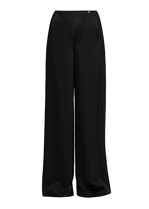 Silken Striped Wide-Pants