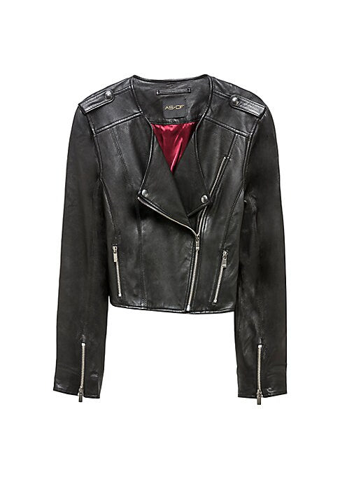 Cropped Luxe Leather Jacket