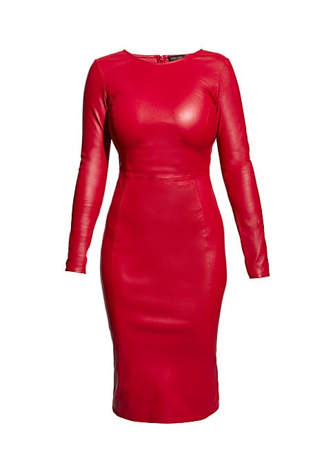 Sleek Leather Bodycon Dress
