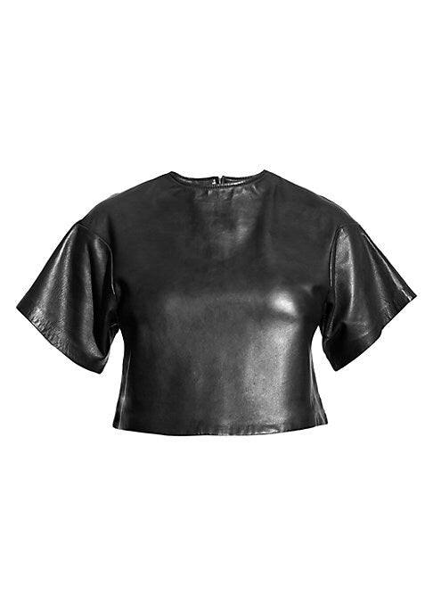 Chic Leather Crop Tee