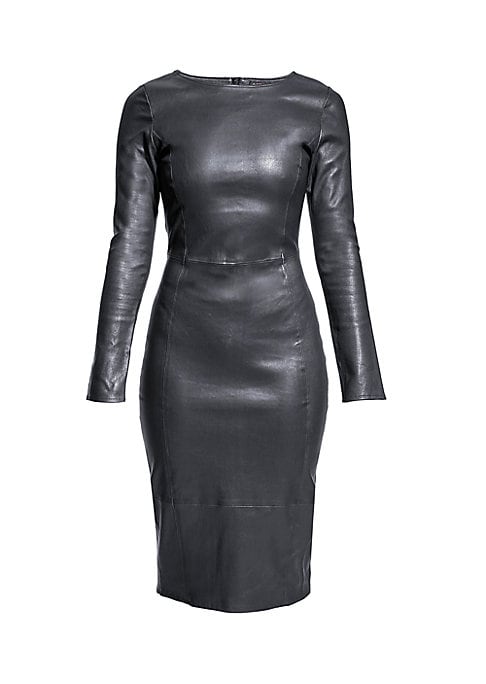Sleek Leather Bodycon Dress