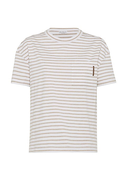 Shiny Tab Striped Tee