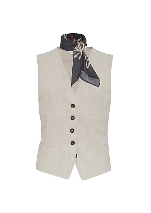 Textured Linen Waistcoat Delight