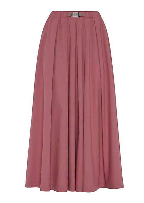Shimmer Buckle Pleated Skirt