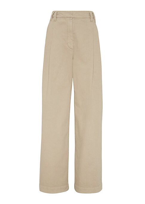 Shiny Denim Wide Trousers