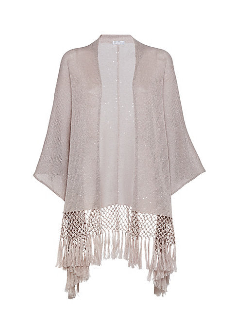 Chic Macramé Knit Poncho