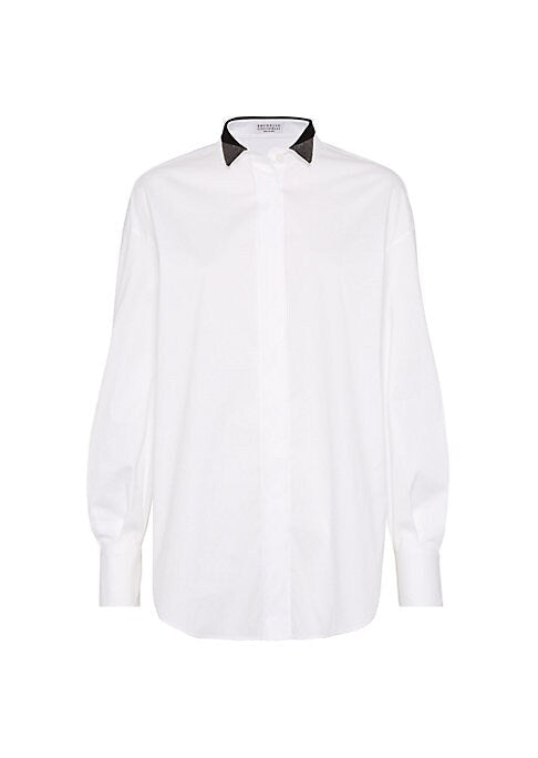 Chic Wingtip Poplin Shirt