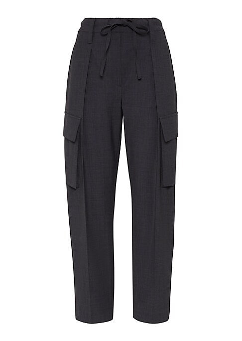 Elegant Wool Cargo Trousers