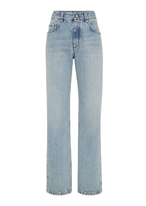 Retro Chic Denim Trousers