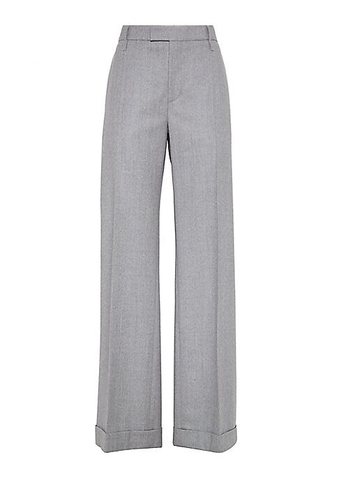 Chic Flared Wool Trousers