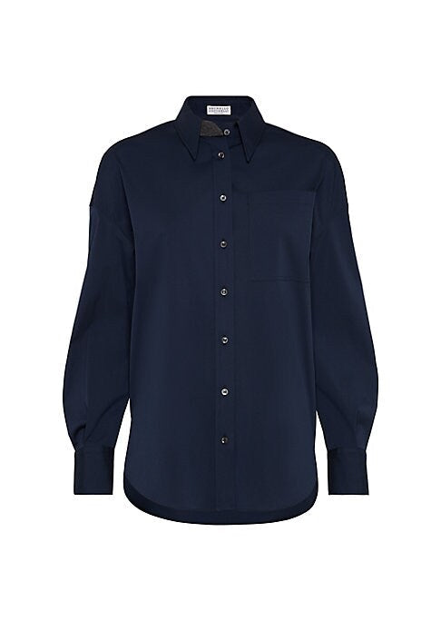 Elegant Buttonhole Poplin Shirt