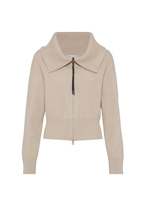 Luxurious Ribbed Cashmere Cardi