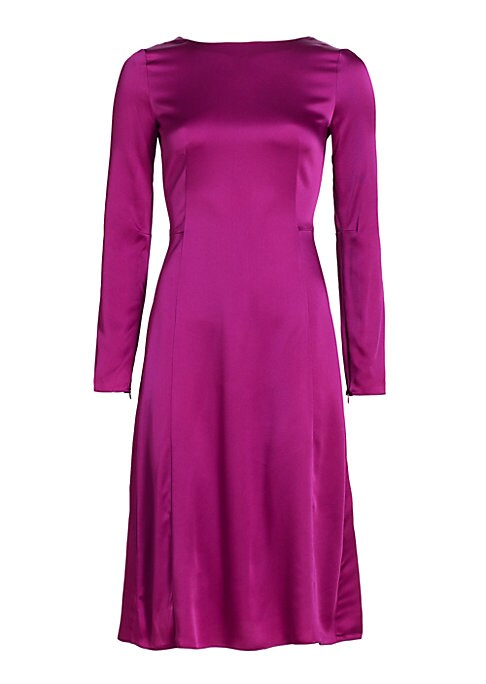 Glossy Sheath Midi Dress