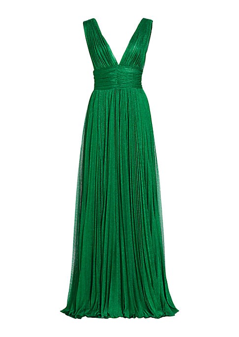 Metallic Plunge Gown