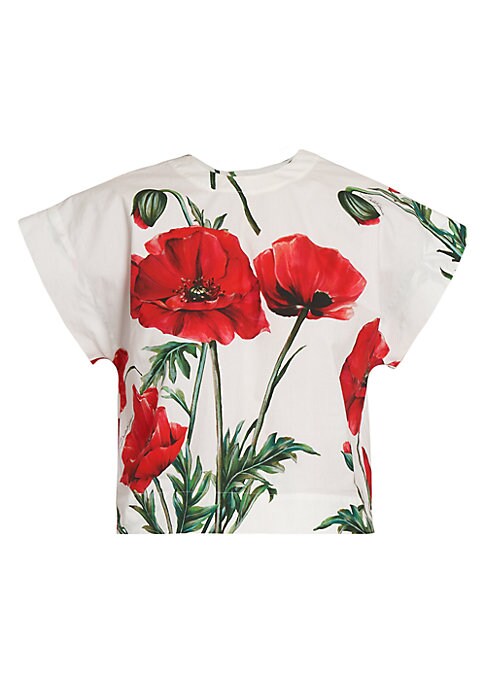 Poppy Print Cap Top