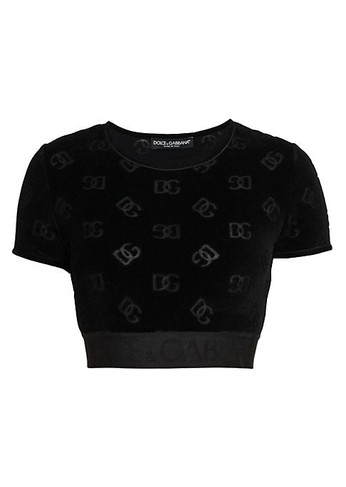 Jacquard Logo Crop Tee