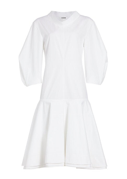 Balloon Sleeve Midi Dress