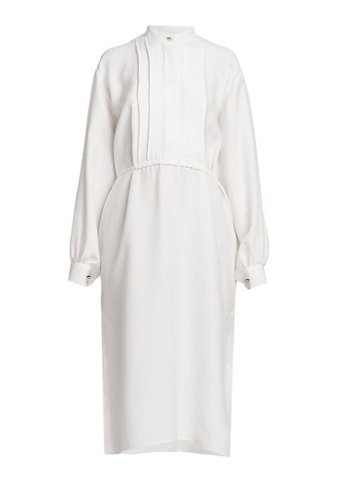 Silk Pleated Midi Dress