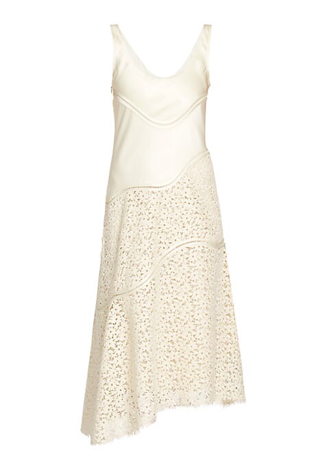 Lace Asymmetrical Midi Dress