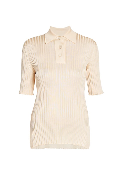 Chic Ribbed Polo Top